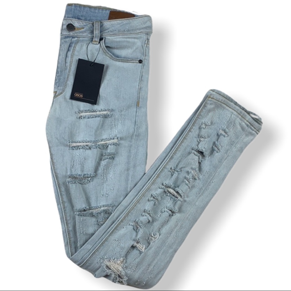 ASOS Destroyed Skinny Distressed Ripped Jeans - Picture 6 of 8